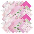thumbnail image 1 of 42 Cuadrados de Tela Floral Rosa de 5,2 Pulgadas para Acolchar, 100 % Algodón., 1 of 1