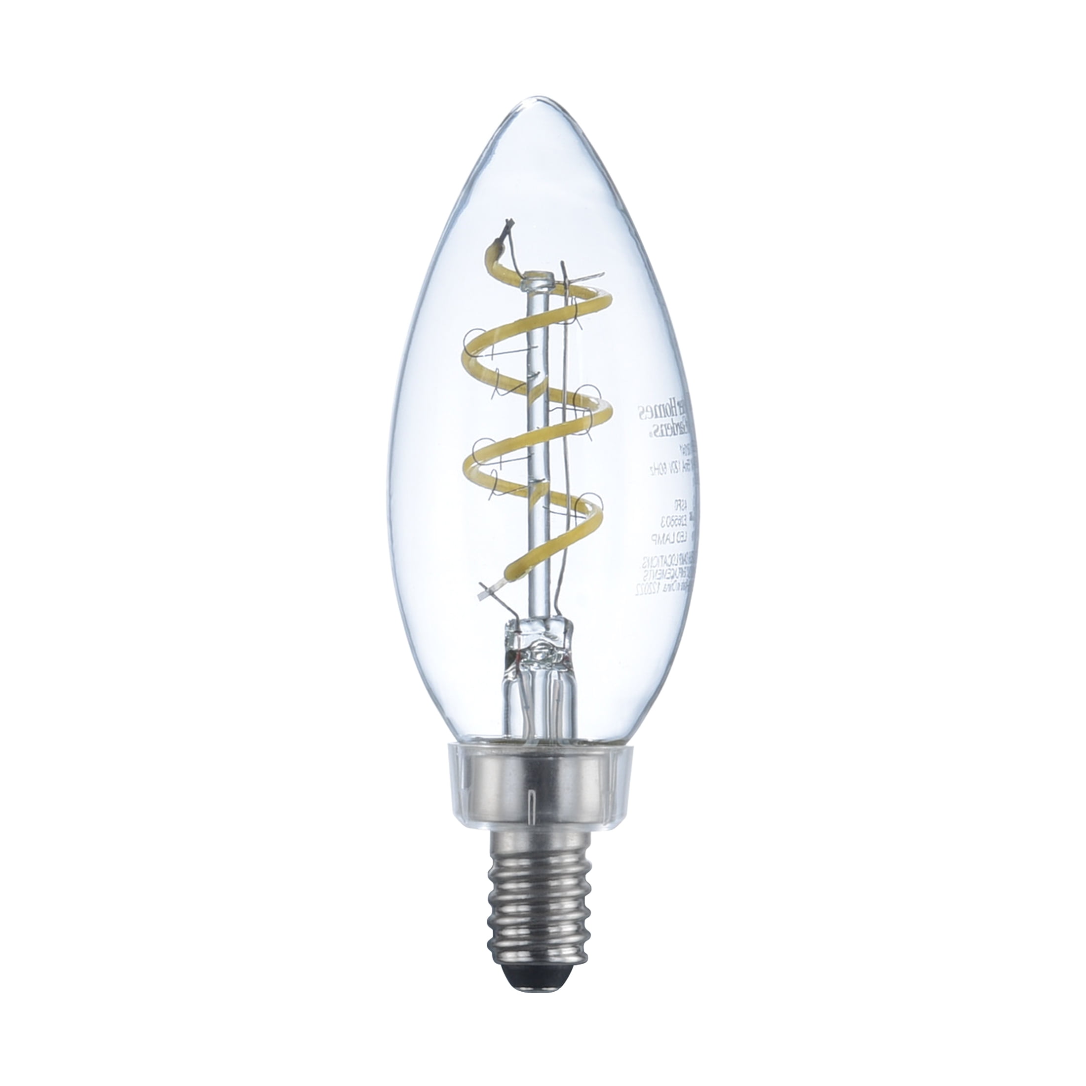 Better Homes & Gardens LED Light Bulb, 4.5W (40W Equivalent) B10 Candle Bulb, Dimmable, E12 Candelabra Base, Daylight, 4 Pack