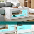 thumbnail image 4 of Coffee Tables for Living Room, Modern High Gloss Marble Print Center Table with LED Lights for Coffee and More, White, 4 of 6
