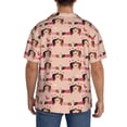 thumbnail image 3 of Fuzoiu Dachshund Couple Print Men's Casual Short,Men's Short Sleeve Shirt,Mens Casual Button Down Shirts,Cuban Collar Summer Shirt for Beach, Vacation, and Outdoor Activities-XX-Large, 3 of 5