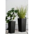 thumbnail image 6 of XBrand Modern Nested Black Square Flower Pot Planter, Set of 2 Different Sizes, 29 Inch & 24 Inch Tall, 6 of 7