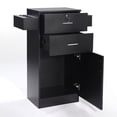 thumbnail image 2 of Clearance! 3-Layer Beauty Salon Storage Cabinet w/ Hair Dryer Holder, Lockable Styling Station, Black, 2 of 9