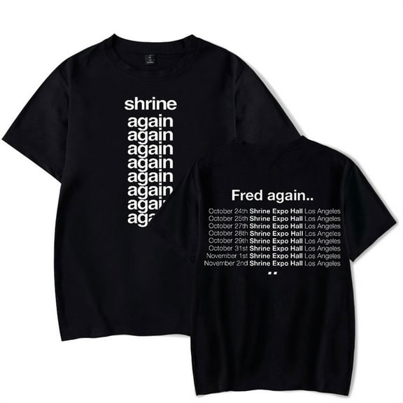 Fred Again Shrine Again T-shirt Unisex Short Sleeve Fashion Crewneck Tee Hip Hop Shirt