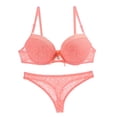 thumbnail image 4 of Women Bra and Panties Sets Womens Underwear and Bras Comfort Fit Bra and Brief Set Bra & Underwear Set Bikini Nightwear Pyjamas Party Classic Underwear Set Soft Cup Bra Set,Orange,75D, 4 of 5