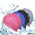 thumbnail image 2 of Spencer Silicone Swimming Long Hair Bubble Cap Anti-slip Ear Wrap Waterproof Swim Bath Hat for Adults Kids Child "Gray", 2 of 8