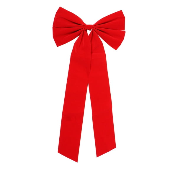 Northlight 4-Loop Velveteen Christmas Bow Decoration - 12" x 24" - Red