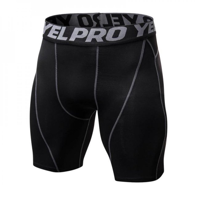 Men Compression Shorts Summer Letter Print Bodybuilding Shorts Fitness Tights Elasitc Waist Shorts