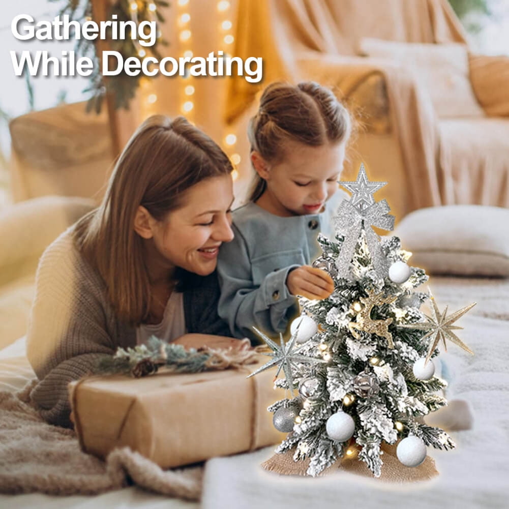 Kadyn Small Christmas Tree, 2ft Mini Christmas Tree, Artificial Small Desktop Xmas Tree with Tree Ornaments, for Christmas Thanksgiving Decorations-B Kadyn Small Christmas Tree, 2ft Mini Christmas Tree, Artificial Small Desktop Xmas Tree with Tree Ornaments, for Christmas Thanksgiving Decorations-B