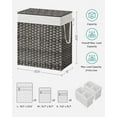 thumbnail image 4 of 110L Laundry Hamper Basket with Lid Clothes Hamper with 2 Removable Liner Bags & 6 Mesh Bags Wicker Laundry Basket for Laundry Room Gray, 4 of 9