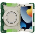 thumbnail image 2 of Mantto Case For iPad Case 9th/8th/7th Generation, Protective Rugged Heavy Duty Kids Friendly Silicone Rubber Case with Folding Stand/Handle for iPad 10.2-inch, Rainbowgreen, 2 of 9