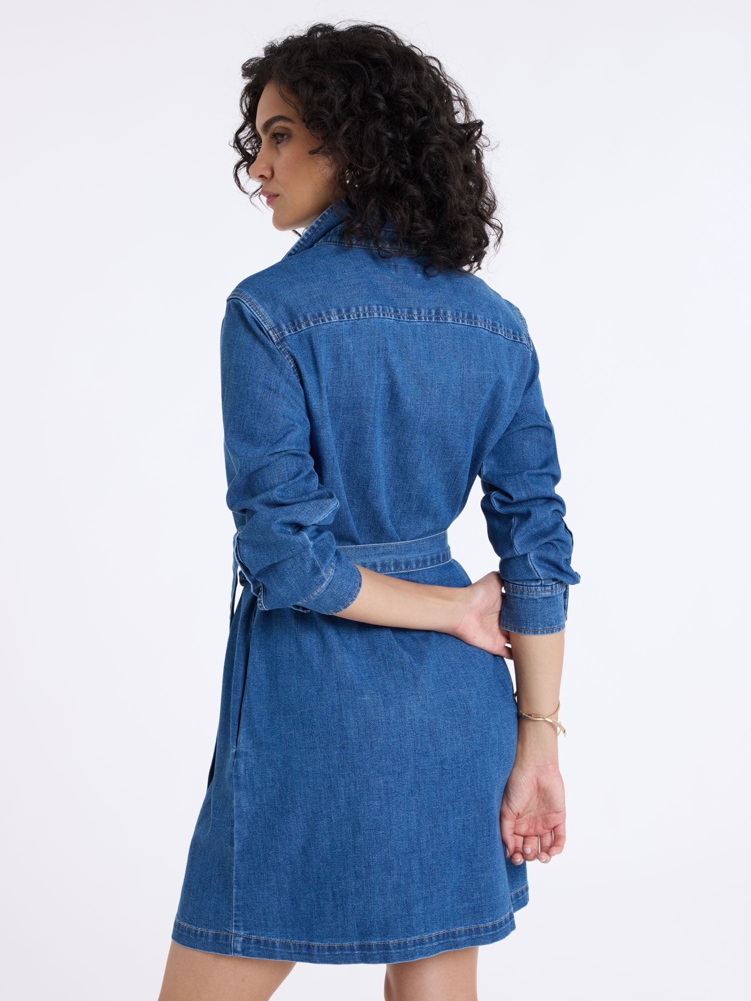 U.S. Polo Assn. Women's Belted Denim Shirt Dress