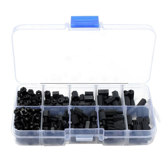 MasteelfCA 300 Pcs d'Écrou Hexagonal pour Colonne de Support, Vis en Nylon, Kit d'Écrou Hexagonal pour Maison Bureau Magasin