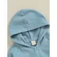 thumbnail image 5 of Caoirhny Baby Girls Boys Autumn Hooded Jumpsuit Solid Color Long Sleeve Zipper Closure Casual Romper, 5 of 9