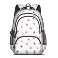 thumbnail image 2 of Pink Butterfly Pattern Cute School Backpack Bag with Padded Back and Adjustable Shoulder Straps 16.9 X 12.6 X 5.9 Inches, 2 of 5