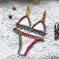 thumbnail image 4 of 2 Pcs/Set Bathing Suit Bright Color Patchwork Handmade Crochet Women Swimsuit for Beach, 4 of 10