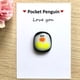 thumbnail image 2 of Abrazo De Bolsillo A Little Pocket Penguin Hug - Pocket Hug Token Tarjetas de felicitación Recuerdo Lindo Diversión Sywqhk libre de BPA, 2 of 8