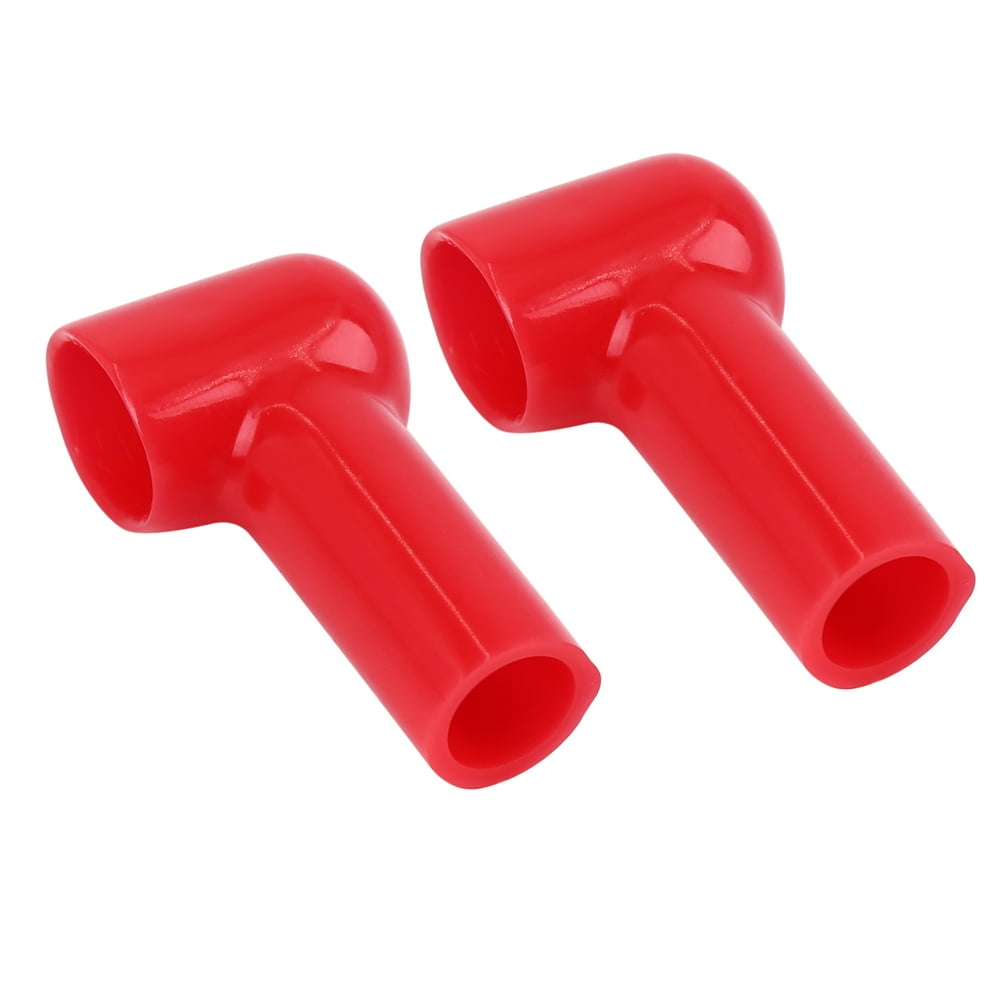 2pcs 45mm Long Red Soft PVC Battery Terminal Cover Insulation Cap
