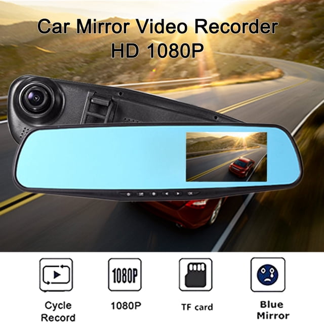 Car Rear Mirror DVR Driving Recorder Dash Cam 1080P HD Blue Screen 2.8-Inch Anti-Dazzling Blue Mirror