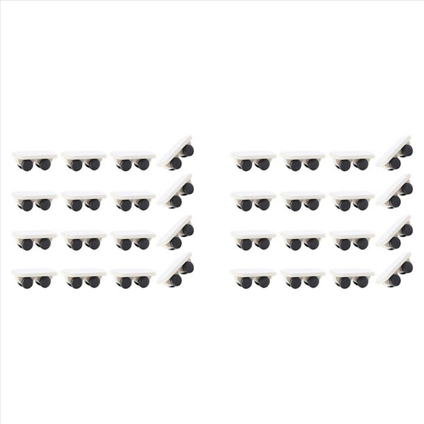 Ruedas Giratorias Autoadhesivas de 32 Piezas Ruedas Giratorias de Trabajo Pesado Mini Ruedas Pequeñas Ruedas No Giratorias Polea de Plástico
