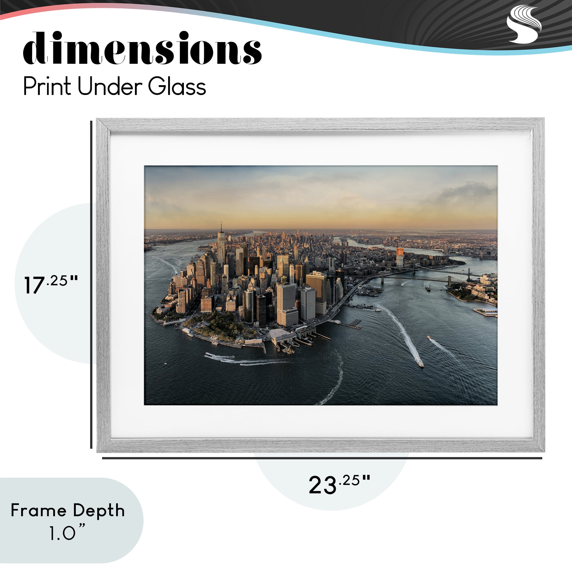 Stupell Industries Manhattan From Above Gray Framed Print Under Glass, design by Scott Stulberg