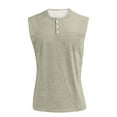 thumbnail image 4 of WTOBBY Men's Summer Solid Mixed Color Pocket Buttons Vest Sports Casual Sleeveless Quick-Drying Lightweight Style For Active Wear Training Comfort Outdoor Running Relaxation,Khaki 2XL, 4 of 4