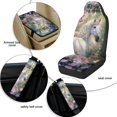 thumbnail image 6 of Xixirimido Breathable Car Seat Cover Set of 5 PU Leather Front Seats with Seat Belt & Console Covers Universal Fit Automotive Accessories, White Horse Forest Floral, 6 of 8