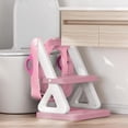 thumbnail image 2 of Potty Training Toilet Seat with Step Stool Ladder for Boys and Girls, 2 in 1 Potty Training Toilet, Splash Guard Anti-Slip Pad Step Stool （Pink) Pedal Upgrade, 2 of 5