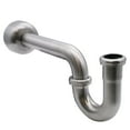 thumbnail image 2 of Westbrass Victorian Style Console Sink Supply Kit with P-Trap and Cross Handle Angle Stops, Satin Nickel, 2 of 12