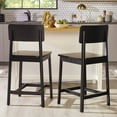 thumbnail image 3 of Walker Edison 2-Piece Minimalist Solid Wood Counter Stool - Set of 2 - Black, 3 of 16