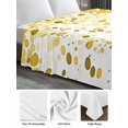 thumbnail image 6 of Yellow Polka Dot King Size Flat Sheet, Wrinkleproof & Fadeproof Cooling Flat Bed Sheet Only, Ombre Abstract White Monochrome Breathable Soft Bedding Top Sheets 105 x 98 Inches, 6 of 8