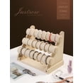 thumbnail image 2 of LAICAIW 3 Tier Detachable Bracelet Holder, Bracelet Jewelry Display Stand For Store Sell Show, Watch Scrunchie Head Ties Rack Organizer For Bedroom (Yellow Linen), 2 of 5
