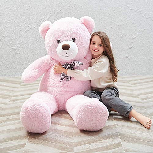 DOLDOA Giant Teddy Bear Soft Stuffed Animals Plush Big Bear Toy for Kids, Girlfriend 35.4 Inch(Beige)