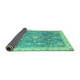 thumbnail image 2 of Ahgly Company Indoor Rectangle Oriental Turquoise Blue Modern Area Rugs, 2' x 4', 2 of 4