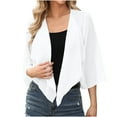 thumbnail image 4 of Ltctricy Shrugs for Women Lightweight Chiffon 3/4 Sleeve Open Front Kimono Cardigans Casual Loose Beach Cover Up Tops, 4 of 7