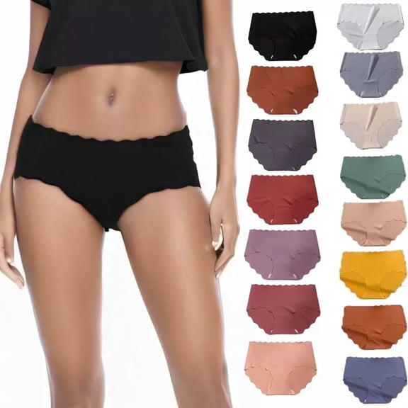 15 Pack Womens Seamless Underwear No Show Panties Cheeky Sexy Low Rise Hipster Briefs for Women L
