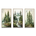 thumbnail image 2 of Designart "Green Pine Tree magic Guardians III" Floral Framed Wall Art Set Of 3 - Green Tree Pine Frame Canvas Set For Living Room Decor, 2 of 6