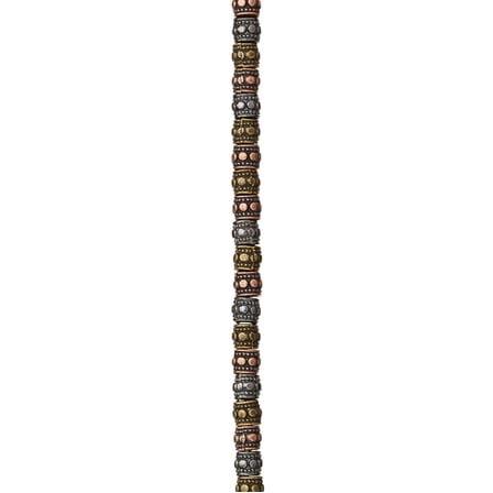 Multicolor Metallic Carved Drum Beads - 4mm by Bead Landing