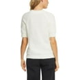 thumbnail image 3 of Matty M Women's Shortsleeve Eyelash Sweater Ivory S, 3 of 4