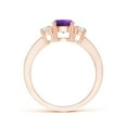 thumbnail image 2 of ANGARA Natural 0.8 Ct. Amethyst with Diamond Classic Ring in 14K Rose Gold for Women (Ring Size: 11.5), 2 of 9