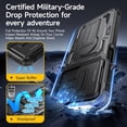 thumbnail image 5 of for Samsung Galaxy A16/ A17/ A26-5G Phone Case with 2 Pack Screen Protector, Slide Camera Cover, Kickstand & Lanyard Strap, Military Grade Shockproof Protective Heavy Duty Non-Slip Case, Black, 5 of 9