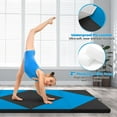 thumbnail image 5 of Costway Folding Gymnastics Mat 8' x 4' x 2'' PU Leather Tumbling Exercise Mat Yoga Gym Blue+Black, 5 of 8