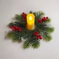 thumbnail image 4 of FeiFu Christmas Tabletop Centerpiece Decor Red Berry Candle Wreath Festive Greenery Design Exquisite Crafted for Dining Table Holiday Ambiance, 4 of 8