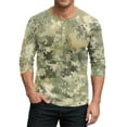thumbnail image 2 of Lumtrix Men's Camouflage T-Shirt Sports Fitness 3/4 Sleeve Sleeve Military Camo Lightweight Henley Vintage Shirt Mint Green XL, 2 of 6