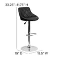 thumbnail image 6 of Bowery Hill Adjustable Quilted Bucket Seat Bar Stool in Black, 6 of 11