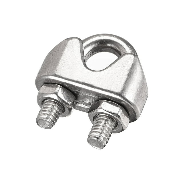 Unique Bargains 304 Stainless Steel Wire Rope Clip Clamp for 4mm Diameter Cable, 8 Pack