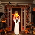 thumbnail image 2 of Modelo inflable de aire de Halloween, diseño de escena luminosa con cabeza de fantasma blanco de terror y calabaza, decoraciones para festivales de fantasmas, 2 of 5