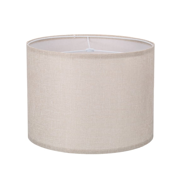 Drum Fiber Fabric Lampshade, Easy Assembly Required 13" Top x 13" Bottom x 10" High Replacement Modern Lamp Cover, Linen Lampshades for Table Lamps Floor Lamps, Spider Fitter