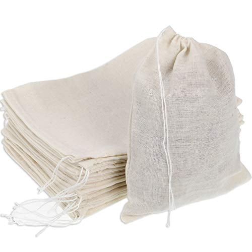 100 Pieces Drawstring Bags Muslin Bags for Party Favor Home Supplies,5 by 7 Inches