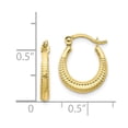 thumbnail image 3 of 10K Scalloped Textured Hollow Hoop Earrings in 10k Yellow Gold, 3 of 3
