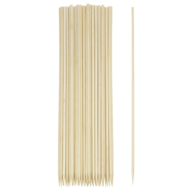 Uxcell 100 piezas de palillos de bambú de 16 pulgadas y 5 mm de diámetro, palillos de cóctel de madera natural
